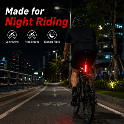 Bike Tail Light 2 Pack, USB Rechargeable LED Rear Bike Lights, IPX5 Water-Resistant Bicycle Taillights with 5 Modes