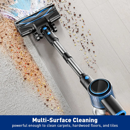 Cordless Vacuum Cleaner, 3 Cleaning Modes, Anti-Tangle Design, 1.5L Dust Cup,Lightweight&Portable Vacuum for Hard Floors, Carpets, Pet Hair, Cars, Home Cleaning Tool, House Cleaning Gadgets