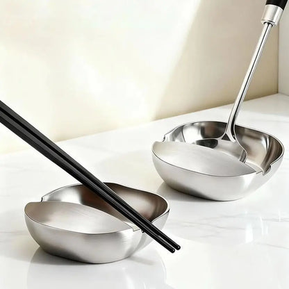 New Stainless Steel Ladle Rack Self-Standing Stable Spatula Rack Spoon Tray